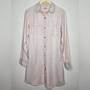 MERONA Womens Pink Button Front Collared Shirt Dress Size M
